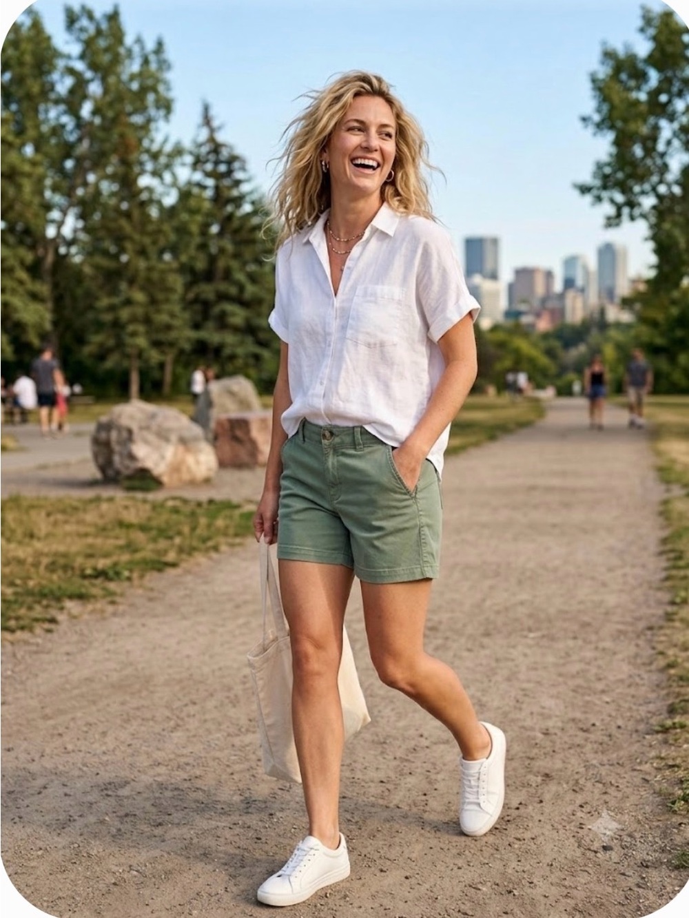 American Eagle AEO Twill Midi Shorts